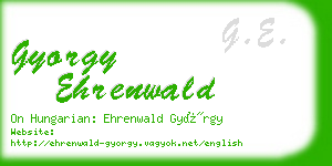 gyorgy ehrenwald business card